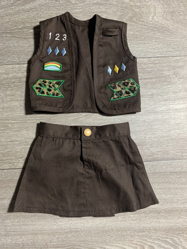 Brownie Scout Uniform Skirt Leggings Doll Clothes American Girl
