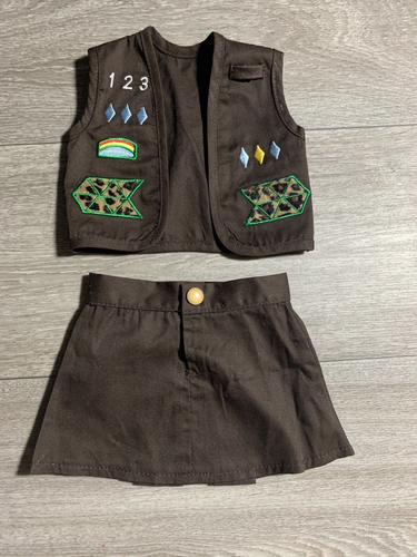 Brownie Scout Uniform Skirt Leggings Doll Clothes American Girl - Picture 1 of 13