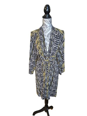 Banana Republic Issa London Collection Kimono Belted Zebra Zip Up Dress/ 8