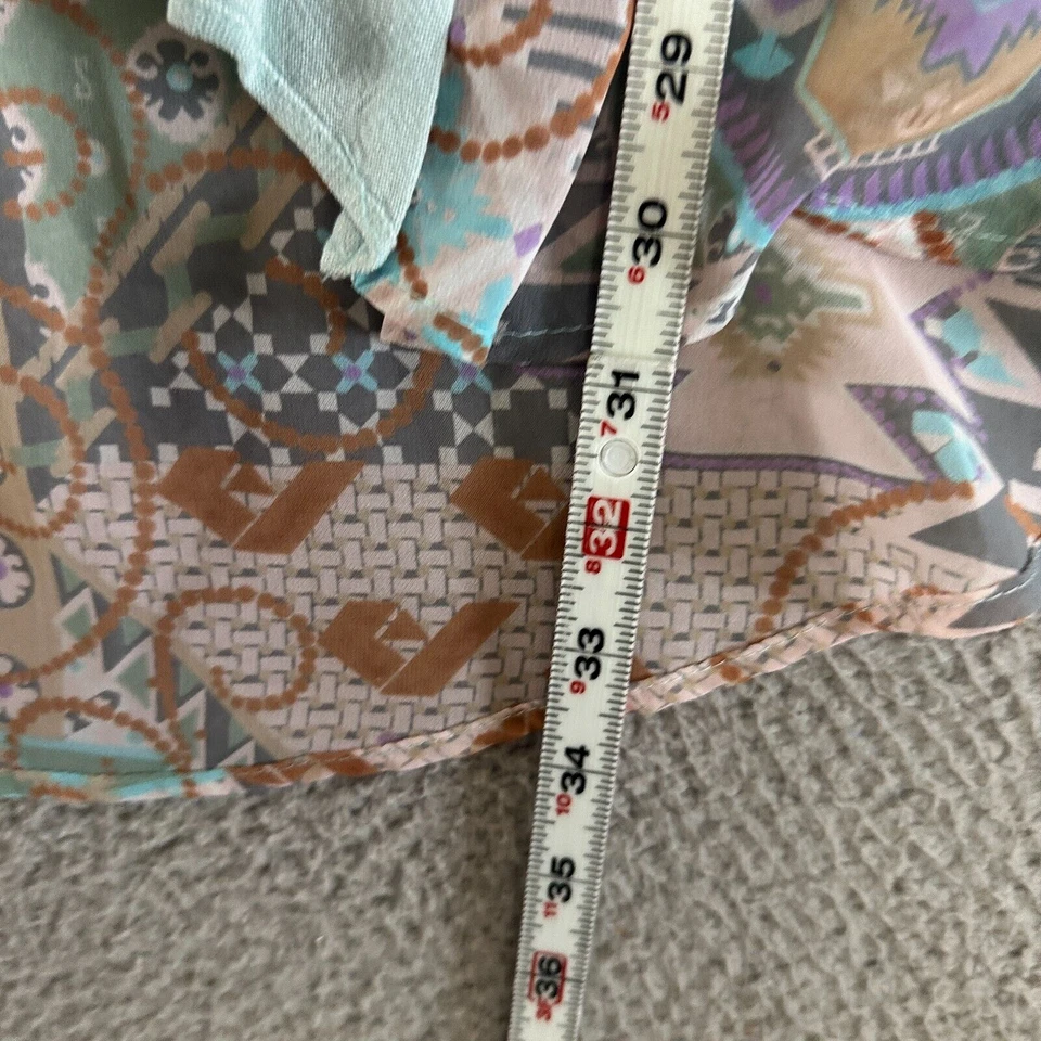 Vintage Spencer Alexis Open Front Kimono Jacket Sz 10 Mixed Media Pastels Flowy - Image 4 of 4