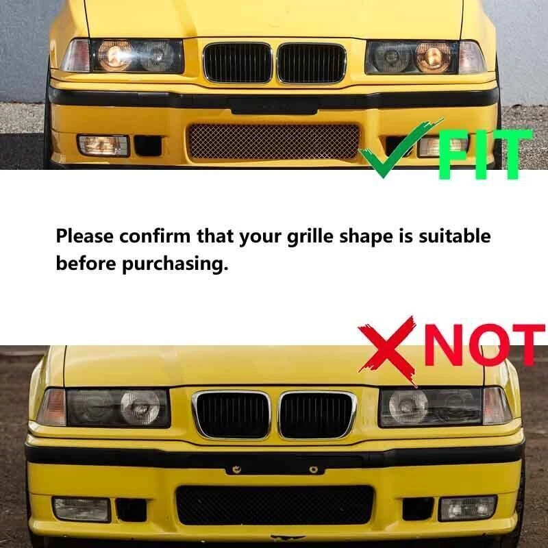 Parrilla delantera ABS cromada negra para BMW E36 318IS 325i M3 1992-1997 Foto 2 de 4