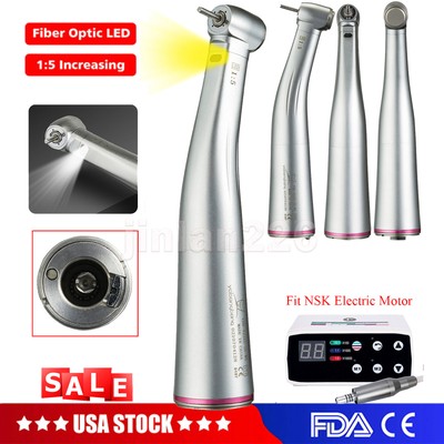 Dental 1:5 Optic LED Contra Angle Increasing Handpiece f/NSK Electric Motor X95L