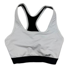 Avia Women's White Black Racerback Sport Bra Size Small 4-6 No Padding Active