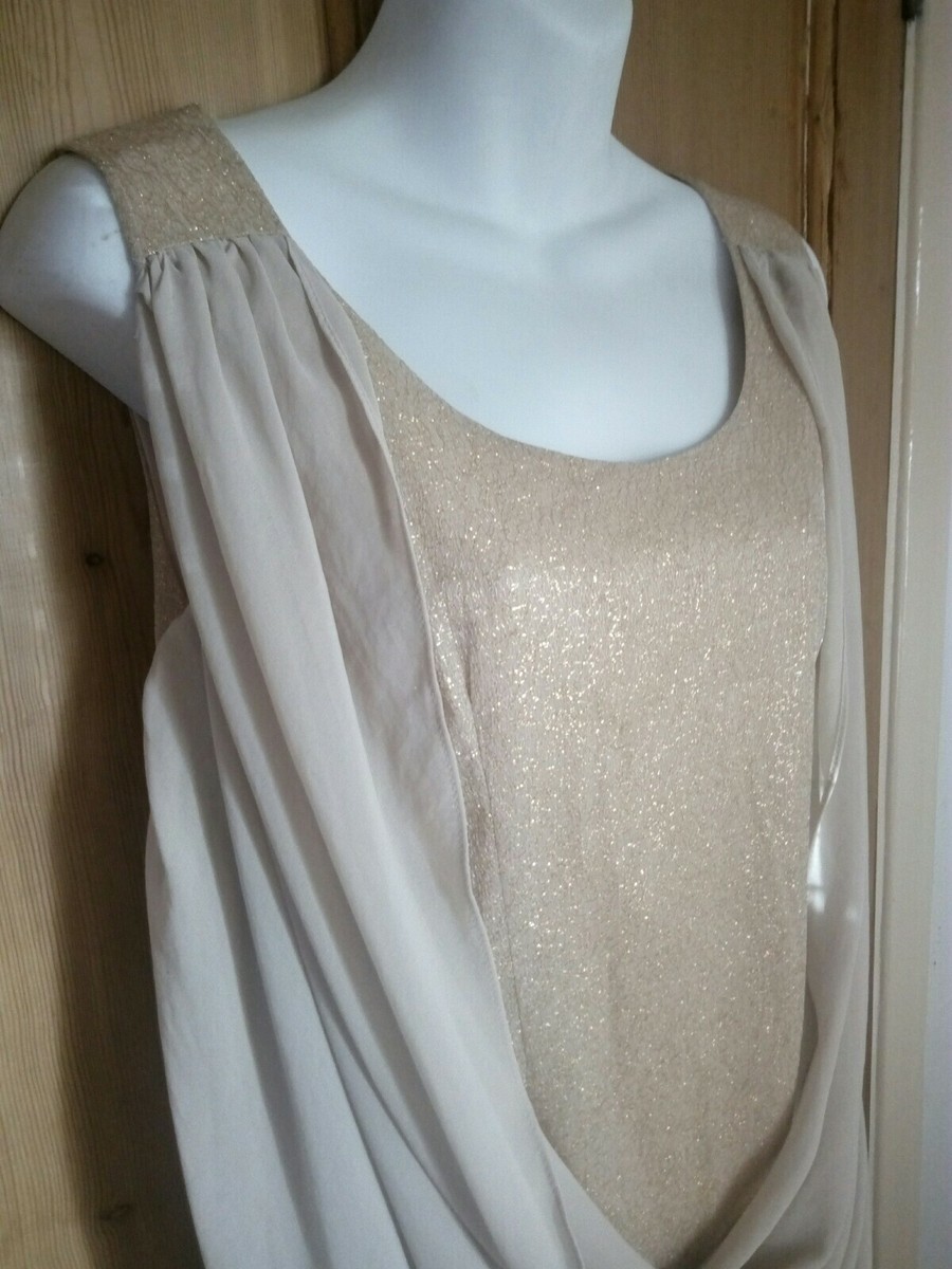 Almost Famous Gold Grecian Drape Detail Prom Dress Cocktail Dress Size 8 Almost Famous Gold Grecian Drape Detail Prom Dress Cocktail Dress Size 8