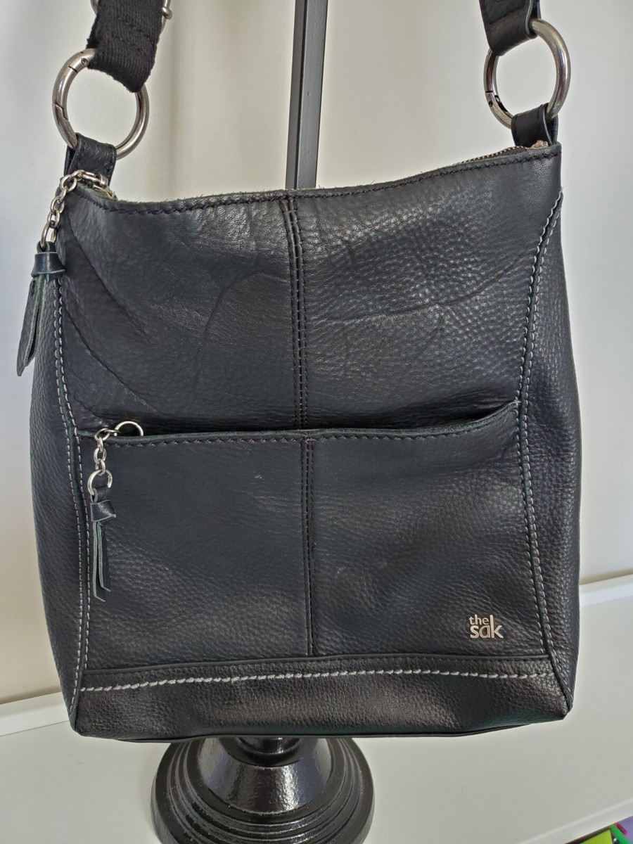 THE SAK - Lucia Leather Crossbody Shoulder Handbag Black | eBay