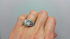 Beautiful 3.5 Ct. Round Center Stone CZ Ring Silver Size 6