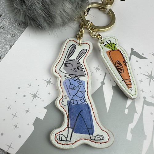 Disney Parks Judy Hopps Zootopia Taschenanhänger Schlüsselanhänger Karotte Fuzzy Pom 2022 NEU - Bild 5 von 6