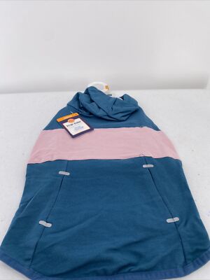 Top Paw Dog Hoodie M Blue Pink Shirt Pocket