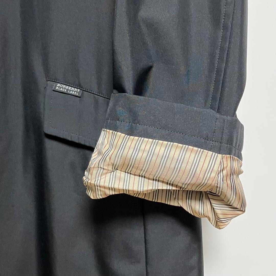 Burberry Black Label Trench Coat Black Polyester w/Liner