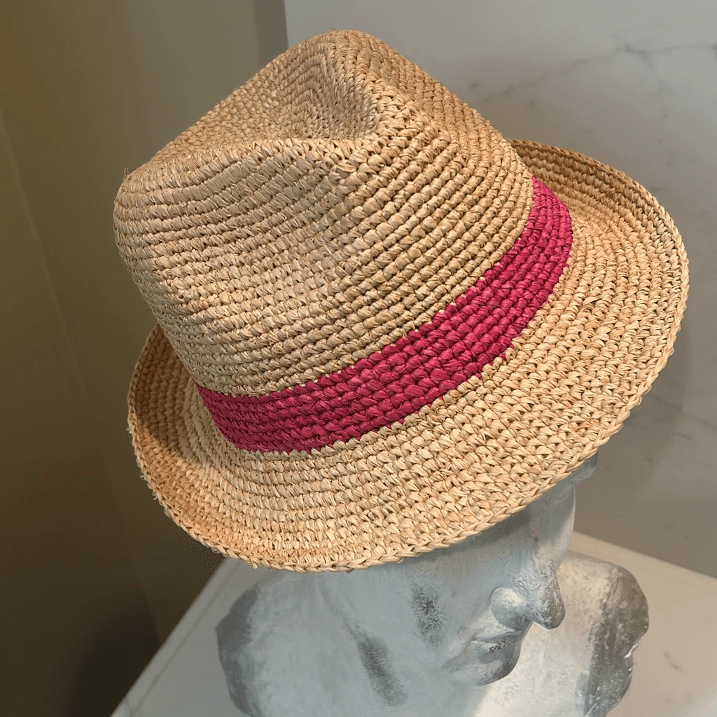 NWT Peter Grimm Striped Fedora Hat‎ Orange Pink Women One Size NWT Peter Grimm Striped Fedora Hat Orange Pink Women One Size main image 4