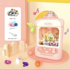 Deluxe Arcade Claw Machine Crane Game Toy for Kids With 20 Toys Pink Bunny