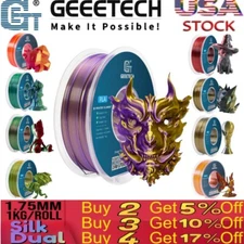 Geeetech Filament 1.75mm 1KG/Roll Silk PLA Dual Color Consumables For 3D Printer