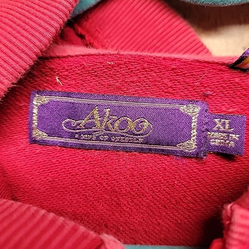 AKOO MENS RED FOX RUN ALONE ZIPPERED HOODIE XL VINTAGE Very Clean - Picture 5 of 11