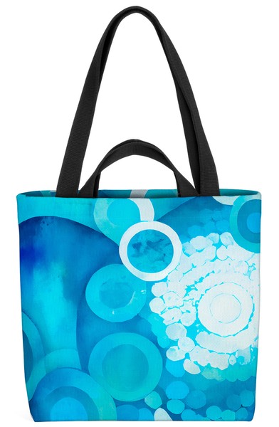 Blaue Kreise Muster Wasserfarben Tasche Halluzinogen Mustern Textur VerträUmt P-image
