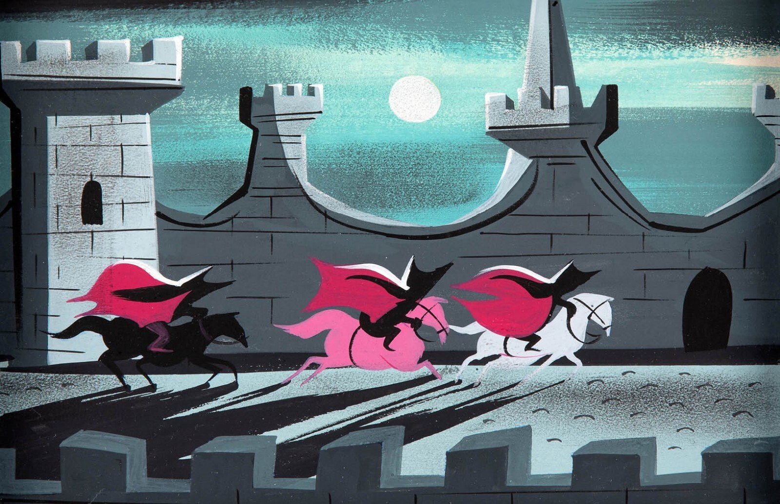 Disney Cinderella Castle Guard Horses Mary Blair 13x19 Art Print Poster