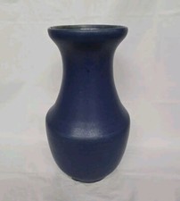 Japanese Pottery Blue Vase 11 Inch