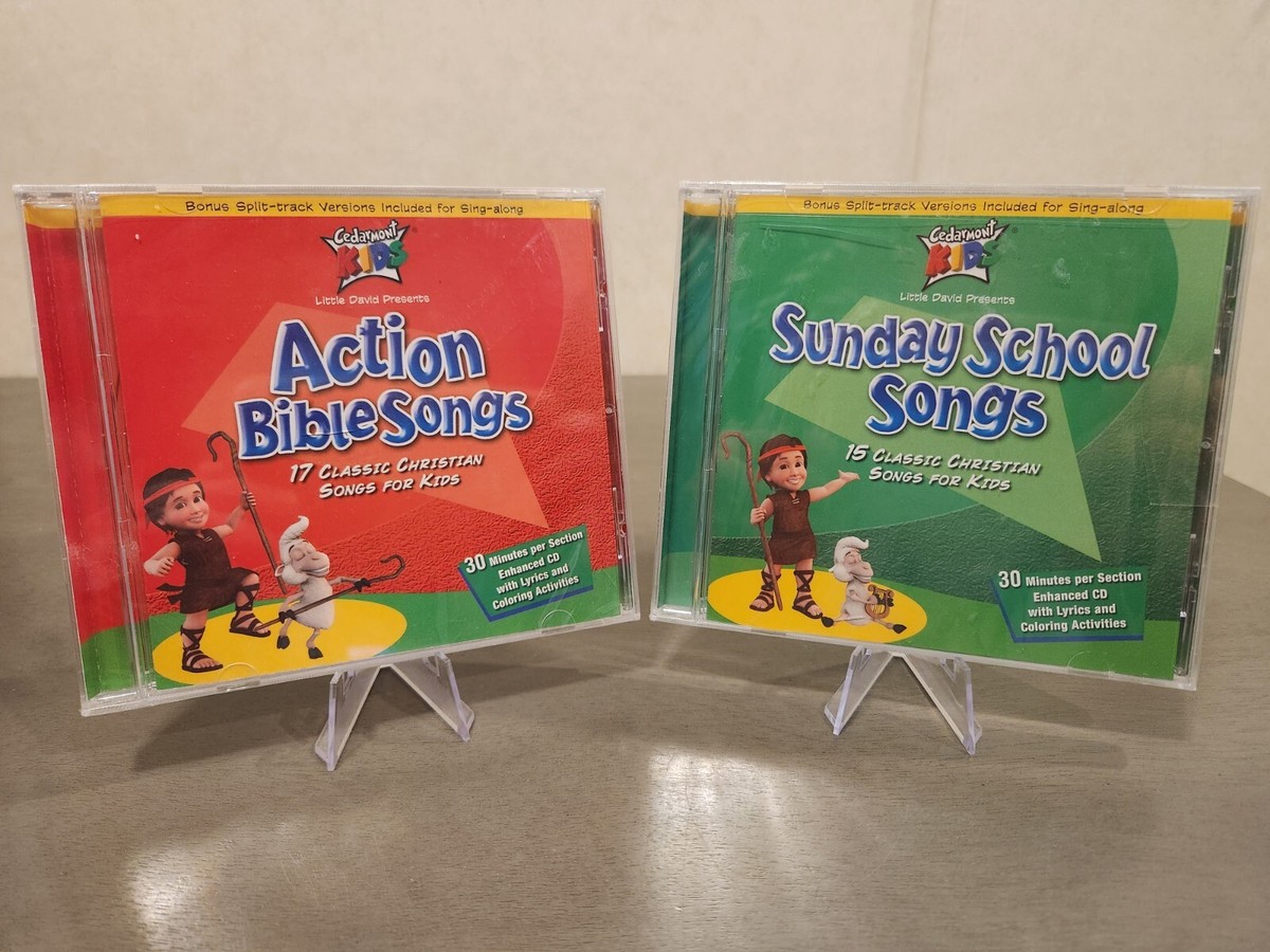 New Sealed Cedarmont Kids 2 CD LOT - Action Bible Songs & Sunday