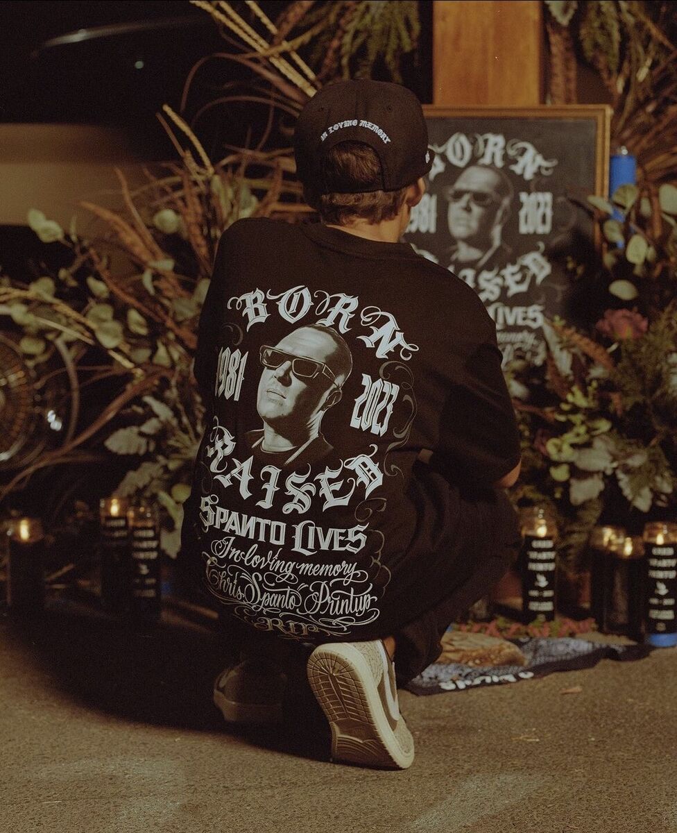 BORNxRAISED*SPANTO LIVES*COLLAB W/MISTER CARTOON*3XL S/S T BORNxRAISED*SPANTO LIVES*COLLAB W/MISTER CARTOON*3XL S/S T