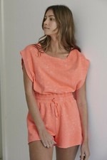 Out From Under Tina Terry Romper Urban Outfitters Cutout Orange Dolman New M