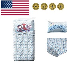 Kids Sheet Set with Fitted, Flat Sheets Pillow Cover - Ultra-Soft Bedding w...