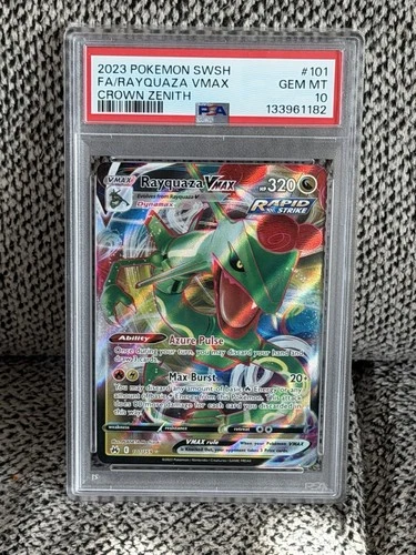 2023 Pokemon SWSH Crown Zenith #101 FA Rayquaza VMax PSA 10 GEM MINT
