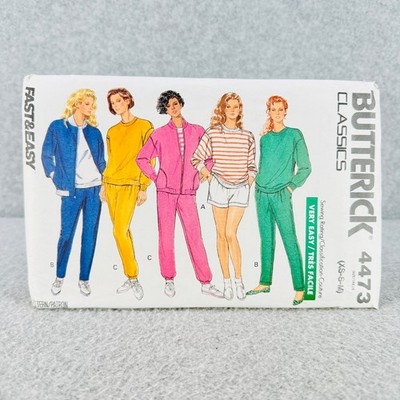 Butterick 4473 Track Suit Jacket Top Pants Shorts Misses Size XS M Pattern Easy