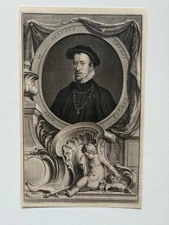 Antique Engraving – Thomas Howard, Duke of Norfolk, Tudor Noble, 1735