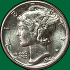 1942 Mercury Dime Brilliant Uncirculated BU Coin #38598