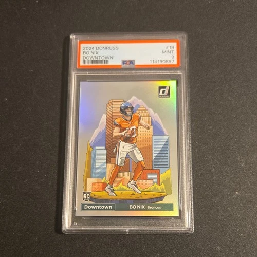 Panini 2024 Donruss Downtown Bo Nix #19 Rookie PSA 9 Denver Broncos Football