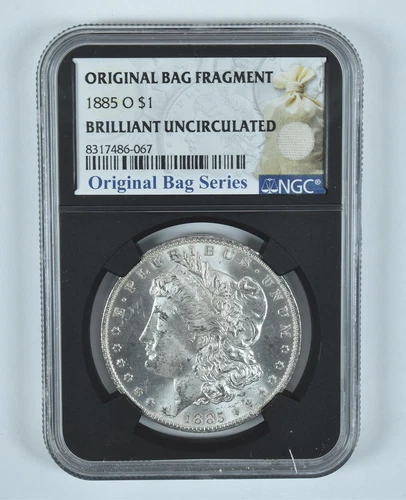 1885-O Morgan Silver Dollar Original Bag Fragment BU NGC *7970