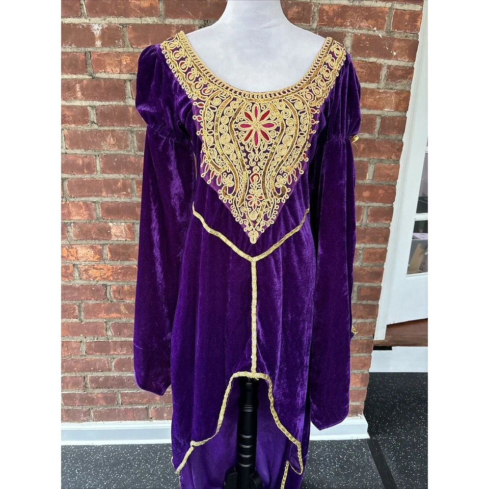 Dreamgirl Reina de Tronos Terciopelo Púrpura Cosplay Halloween Disfraz Set-Grande Foto 3 de 4