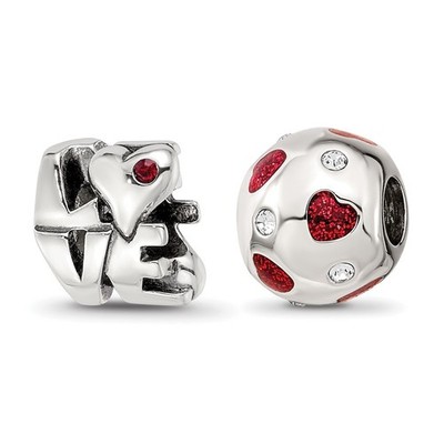 Sterling Silber Reflections All You Need Is Love Box Perlen Set Anhänger Halskette