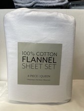 Home Collection Premium 4 Piece Ultra Soft Flannel Bed Sheet Set Queen New