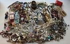 Huge Variety Vintage Costume Jewelry Lot Mixed Styles Retro Necklaces Watches