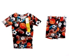 Children's Place Shorts Pajama Set 4 Boys Sports Theme Football Basketball
