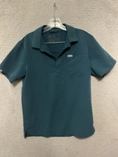 Figs Scrubs Mens Size XS Green Polo Short Sleeve Shirt M21SW1054