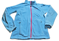 Columbia Jacket youth Size Large 14/16 Fleece Light blue pink Full Zip Up