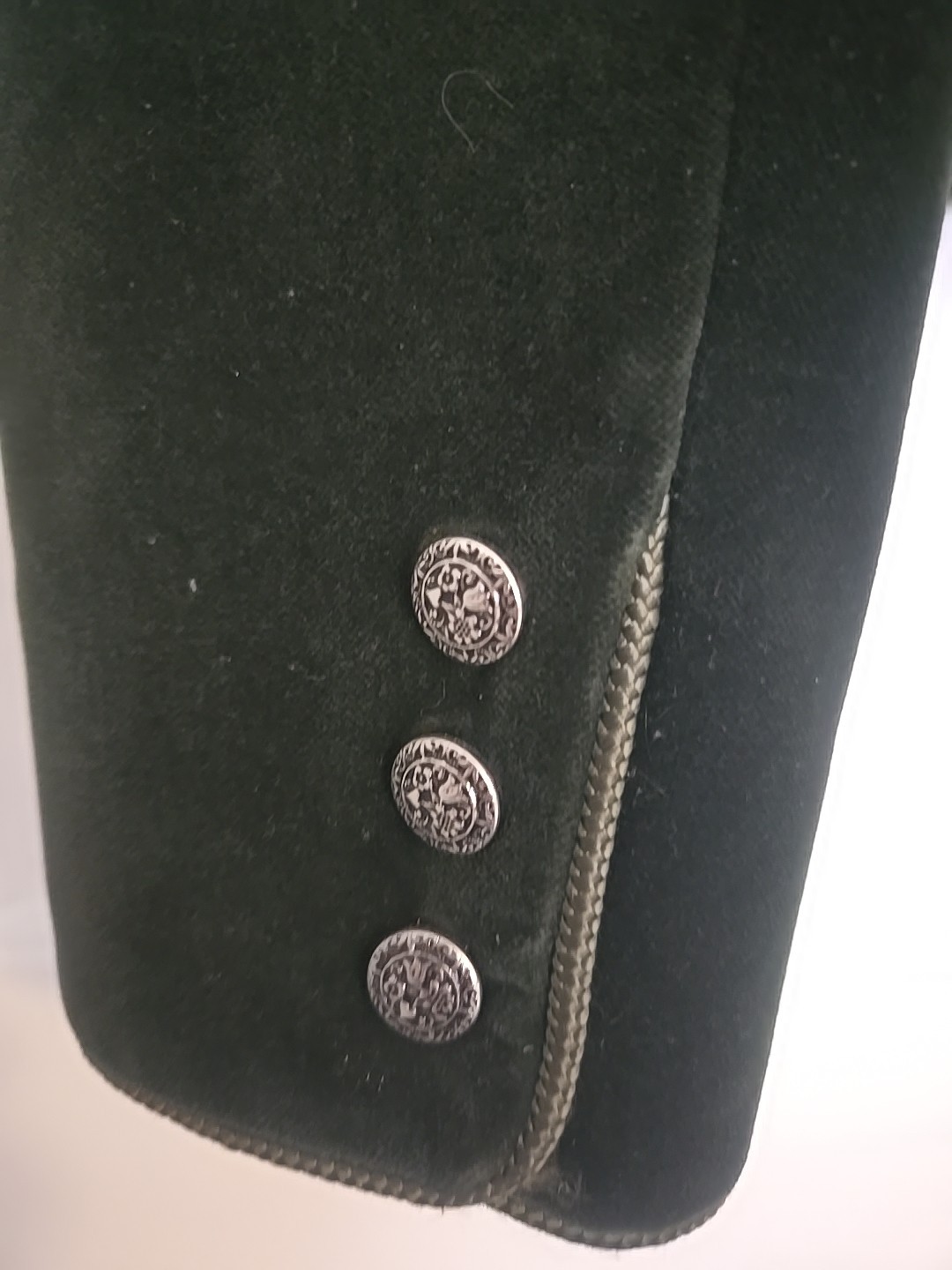 Vintage Miss O By Oscar Dela Renta Velvet Blazer Open Forest Green Women's Sz 12