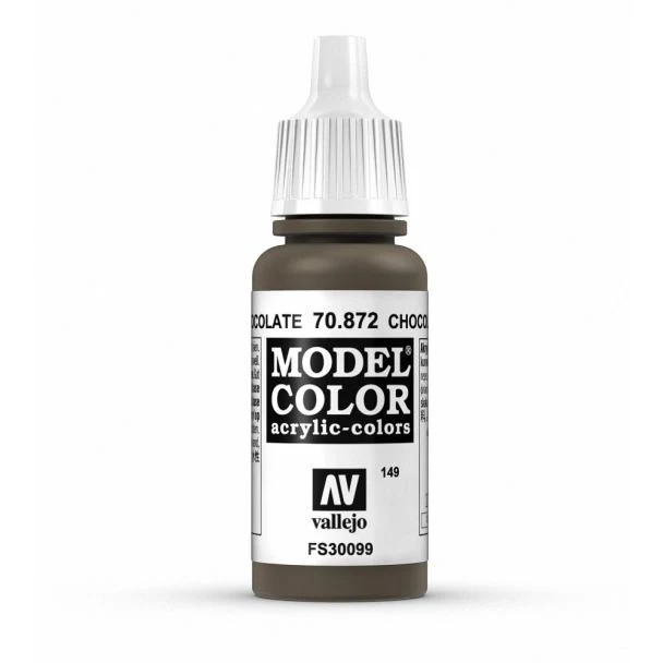 Vallejo Model Color Chocolate Brown Acrylic 17ml/0.57 fl oz Dropper - 70.872 - Image 3