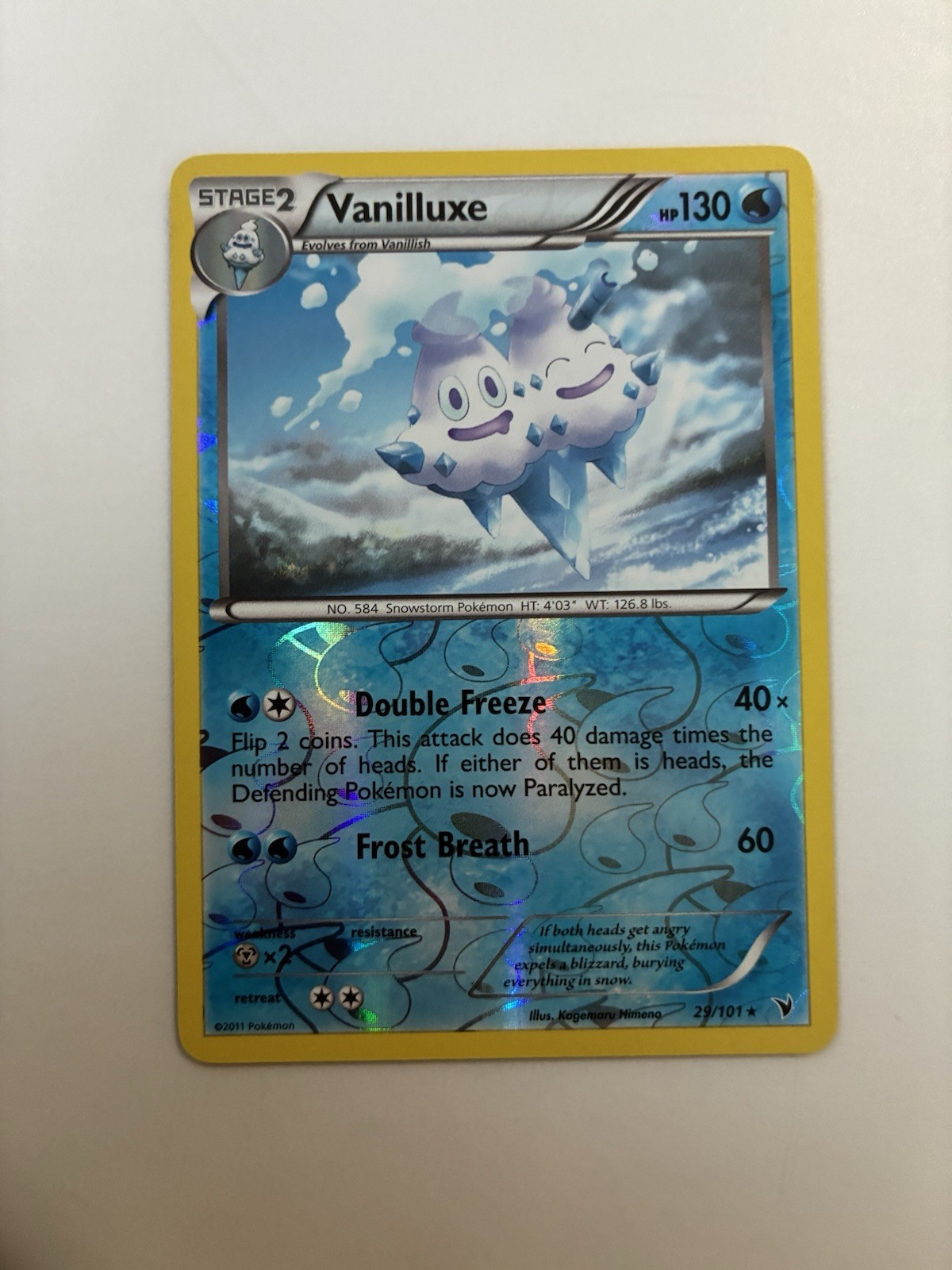 Vanilluxe 29/101 Reverse Holo Rare – Noble Victories Pokémon