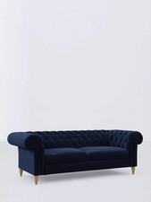 John Lewis Cromwell Grand 4 Seater Sofa Easy Clean Plush Velvet Navy