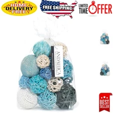 Versatile Rattan Decorative Balls in Turquoise - Ideal for Home Styling