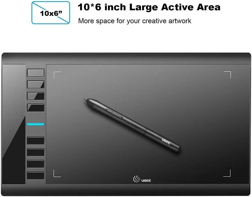 UGEE M708 Grafiktablet 8192 Druck 10x6 Zoll - Bild 2 von 4