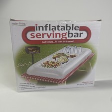 Bar buffet inflable para servir hielo con tapón de drenaje bandeja para ensaladas y bebidas nuevo
