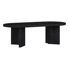 Henn&Hart 47.63" Black Grain MDF Coffee Table
