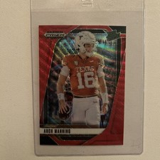 2025 Panini Draft Picks Arch Manning Red Wave Prizm Rated Prospect RP