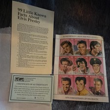 Elvis Presley 15th Anniversary St. Vincent Souvenir Stamp Sheet 1977 MNH