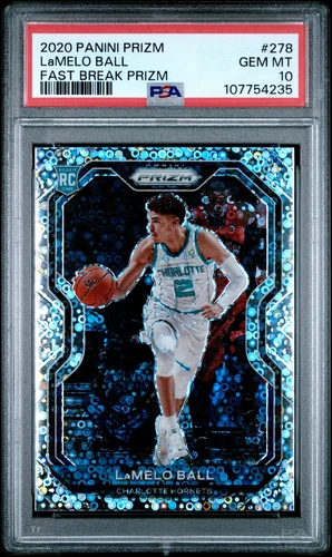 2020 Panini Prizm Lamelo Ball #278 Fast Break Prizm Rookie RC PSA 10