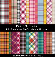 Stampin Up PLAID TIDINGS Designer Series Paper DSP 24 Sheets 6x6, Half pack