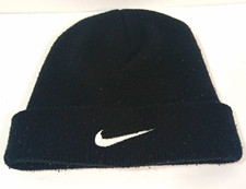 Nike Black Solid Knit Beanie Hat Cap Men's One Size Winter Cold Weather